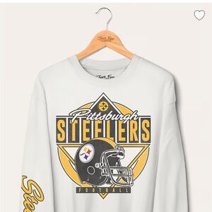 Junk Food Clothing White and Yellow Steelers Top